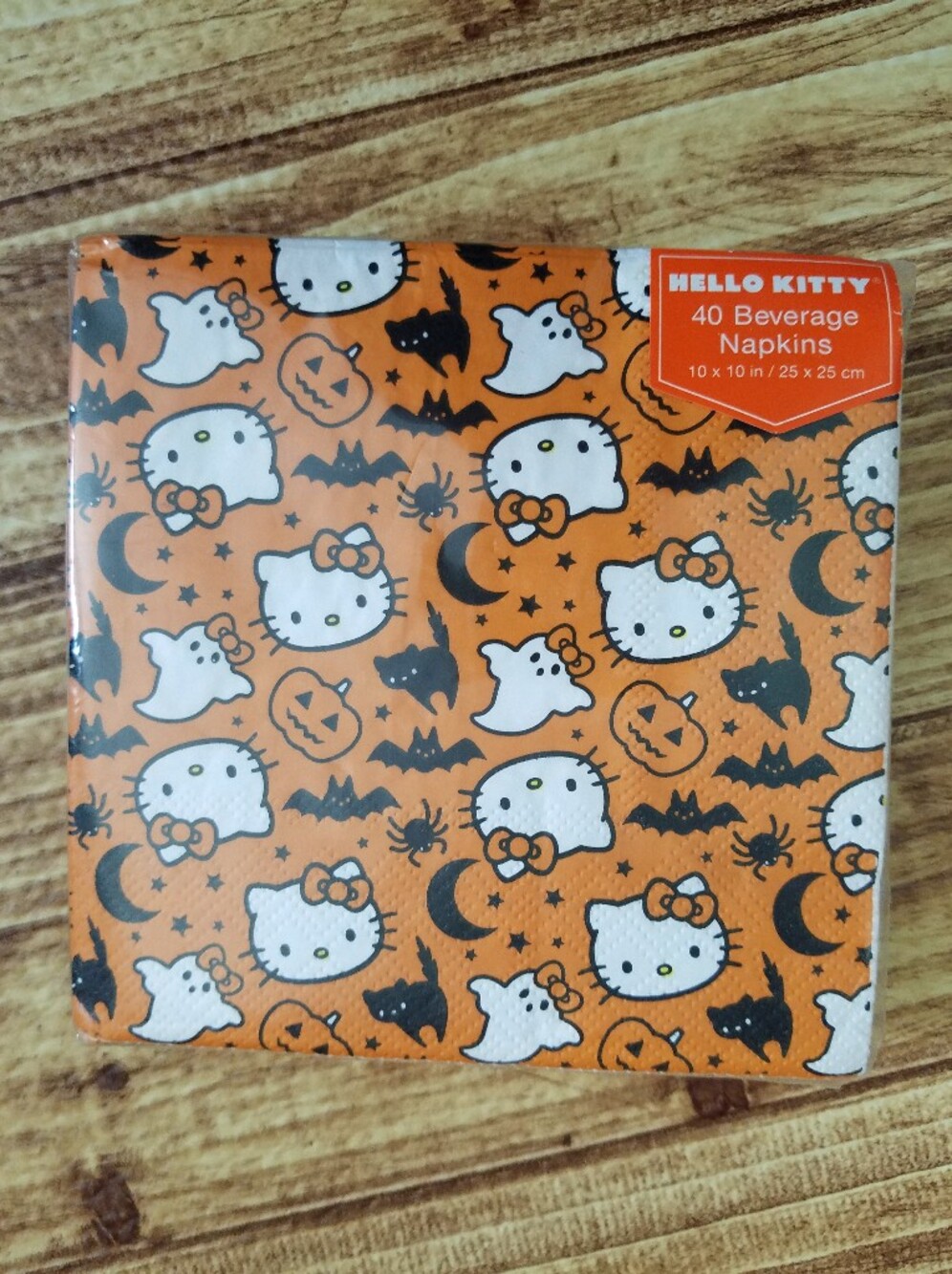 NWT Sanrio Hello Kitty Halloween Orange Paper Beverage Napkins 40 Ct